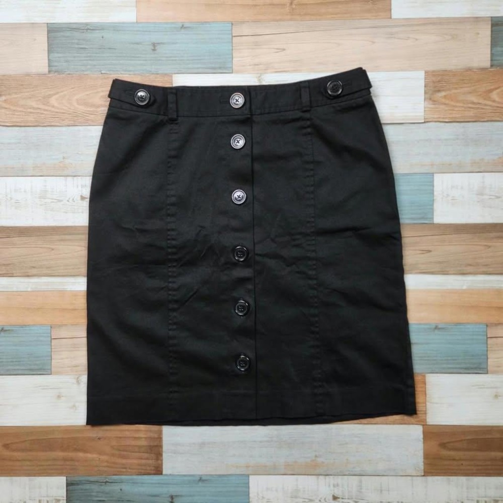 Jones New York Signature Stretch Button‎ Front Pencil Paneled Skirt Sz 4